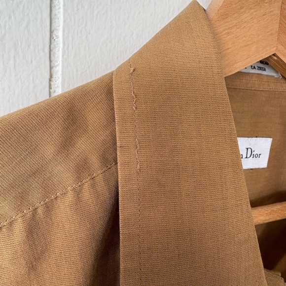 Christian Dior Vintage Men's Tan Button Down Shirt - Picture 7 of 8